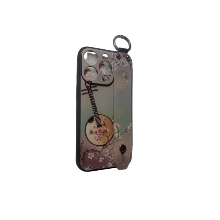 Lute, Blossoms, Bird, Strap iPhone Cases